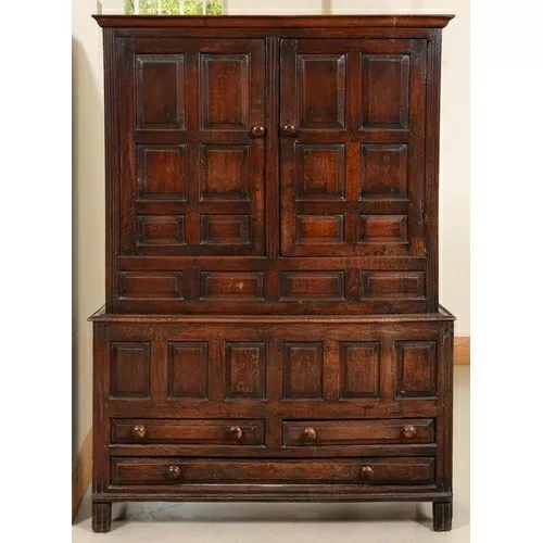 Stunning Antique Welsh Oak Housekeepers Cupboard , Kitchen Dresser Wardrobe.