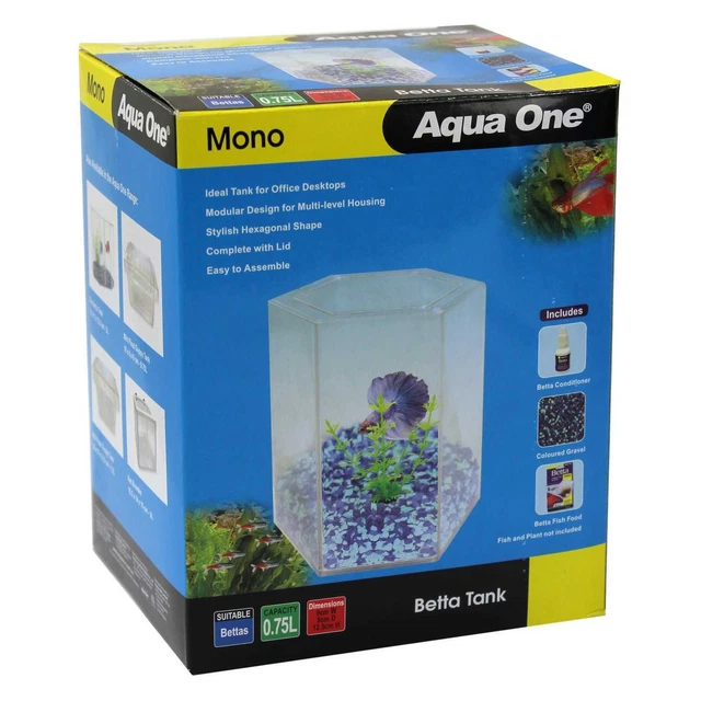 Mono Betta Tank Aquarium 56121 Fish Tank Aqua One Setup All In One Modular