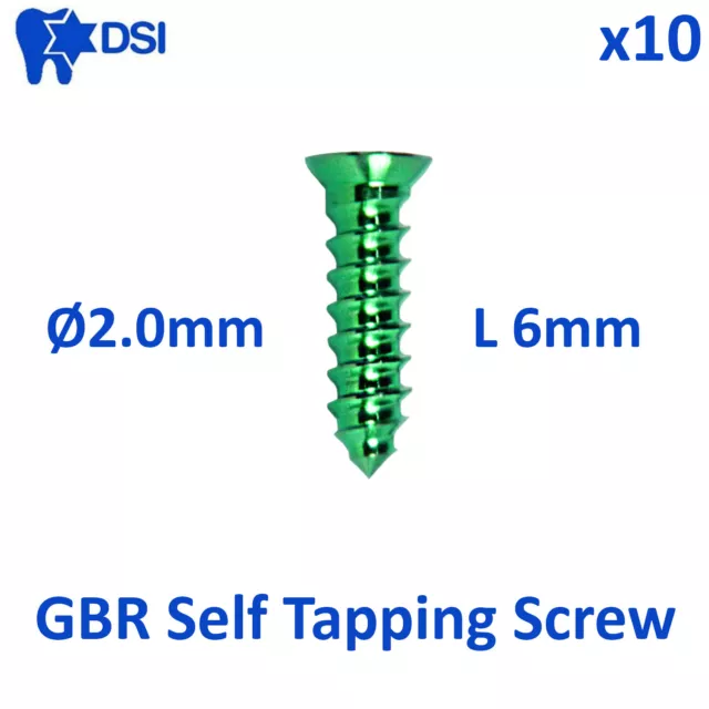 10x DSI Dental Fixture B0ne Screw Membrane Fixation GBR Surg Ø2.0mm/L6mm