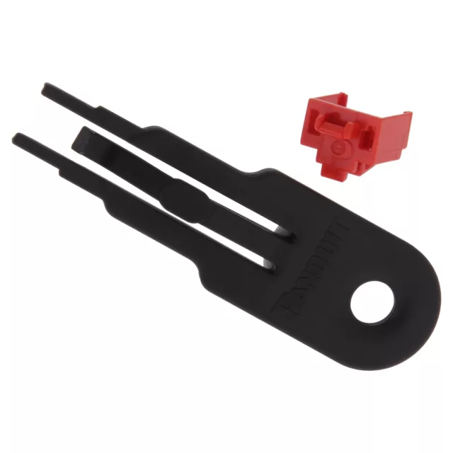 Panduit PSL-DCJB-C Lan Port Sécurité Bloc Rouge 100pcs Polycarbonate, Résine New