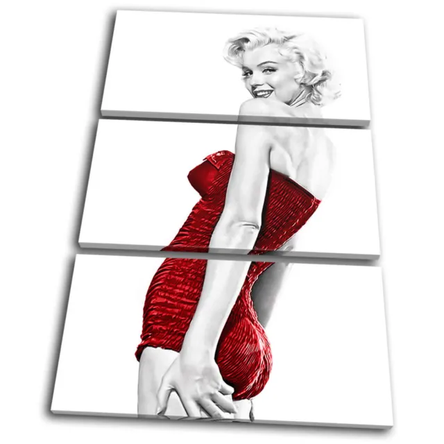 Iconic Celebrities Marilyn Monroe TREBLE CANVAS WALL ART Picture Print VA
