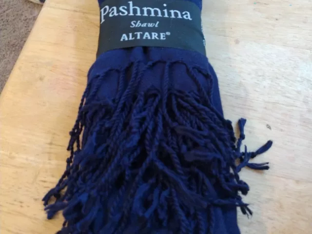 Pashmina shawl Altare Navy Blue