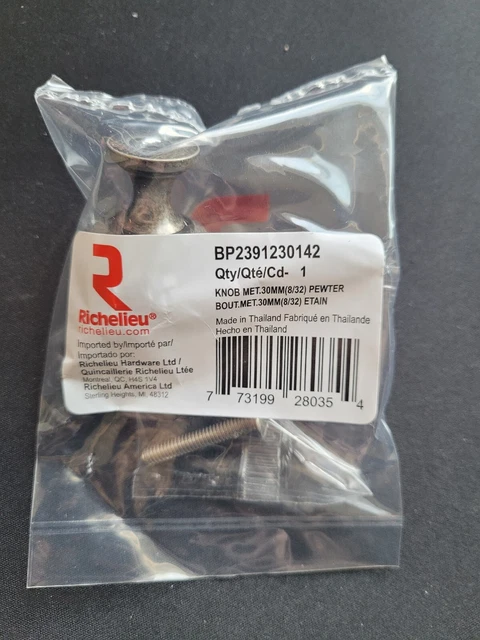 Perno de gabinete Richelieu BP2391230142 30 mm (peltre) (paquete de 7)