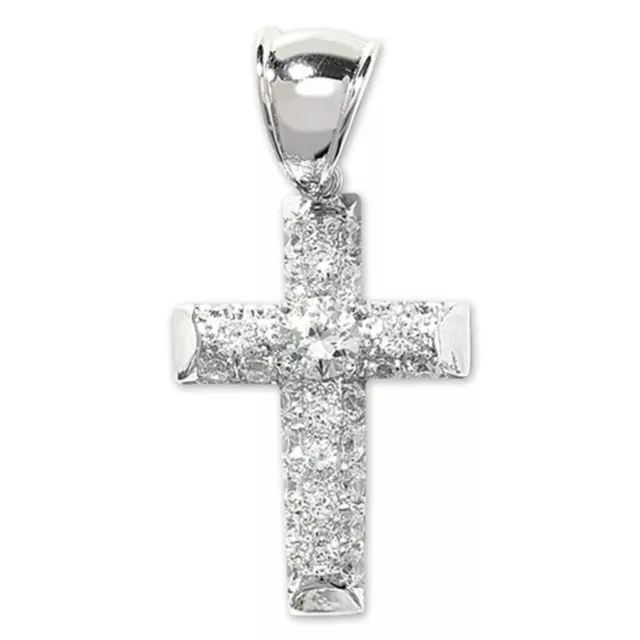 Sterling Silver Small Bling Cross Pendant