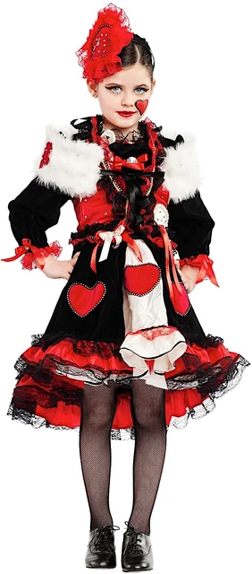 COSTUME CARNEVALE BAMBINA Regina di Cuori Lusso Alice nel Paese Meraviglie  EUR 85,00 - PicClick IT