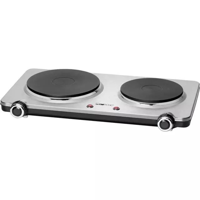 Double four électrique 2 plaques de cuisson 18,5 cm et 15,5 cm 1500W-1000W Clatr