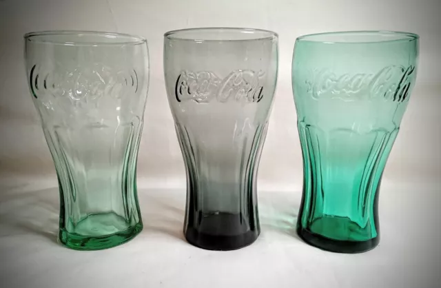 Vintage McDonald's Coca Cola Collectible Glasses (Set Of 3) Various Colors