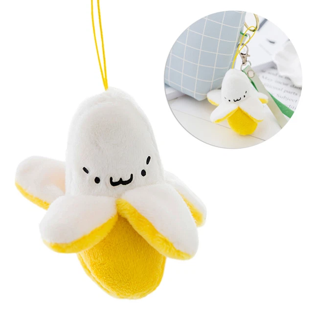 3 piezas Bolso Banana Colgante Peluche Llavero Peluche Decoración Niño Teléfono Celular