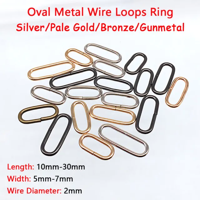 Oval Metal Wire Loops Ring Bag Ring Buckles Fasteners for Webbing 10/11/12-30mm