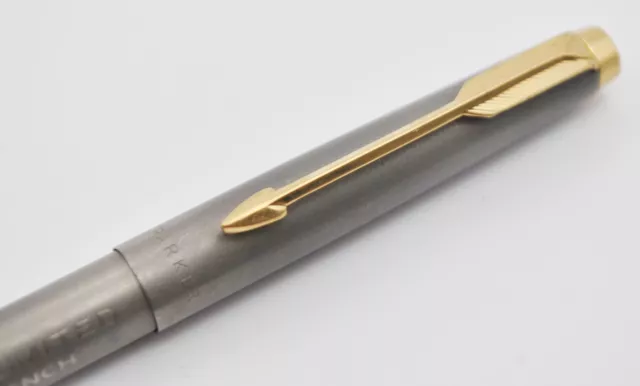 Vintage Parker T1 Titanium &Gold Trim Ballpoint Pen USA Rare
