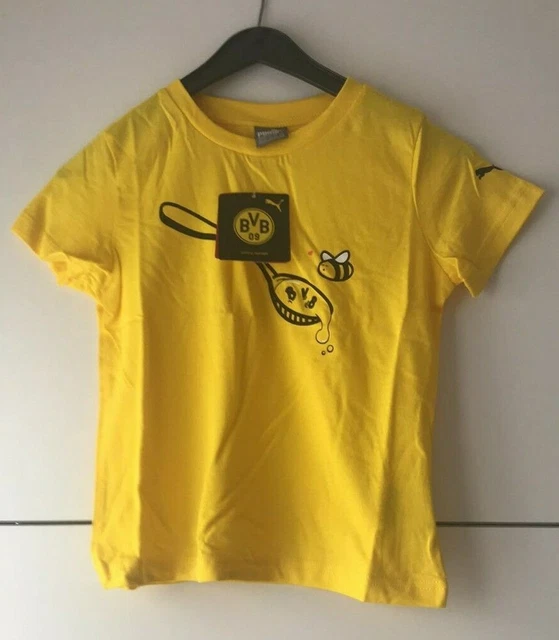Maglietta per bambini Puma BVB Minicats / Cyber Yellow Age 3-4 anni nuova con etichette