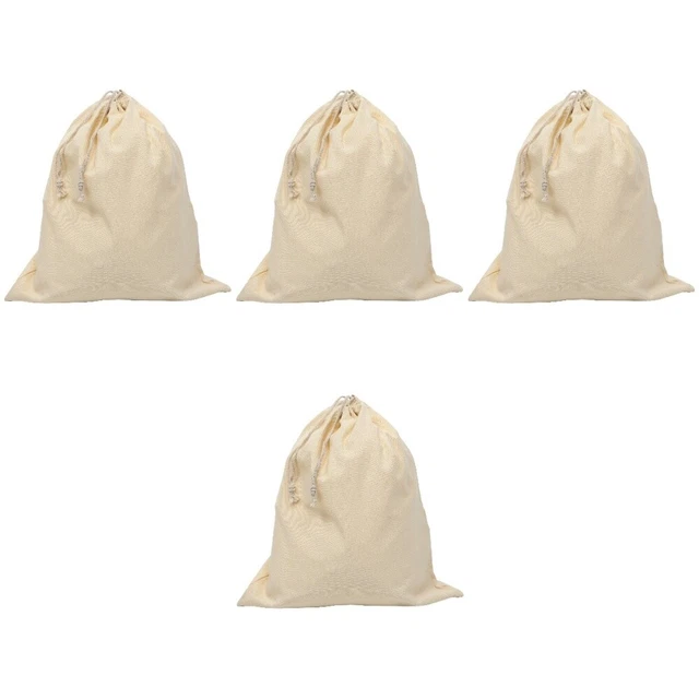 Borsa per la biancheria in tela con manici e chiusura a coulisse, 60 x 89 cm, spessa, grande, resistente, lavabile, per campeggio, dormitorio universitario, lavanderia a gettoni (beige L, confezione