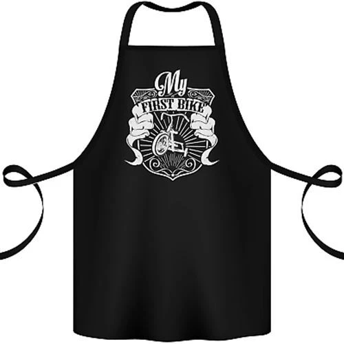 First Bike Funny Biker Motorbike Motorcyle Cotton Apron 100% Organic