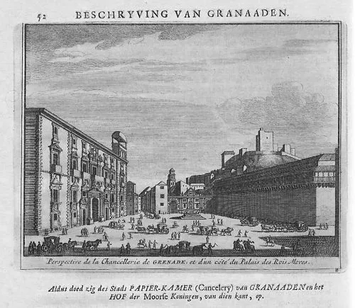1707  - Granada Espana grabado Kupferstich