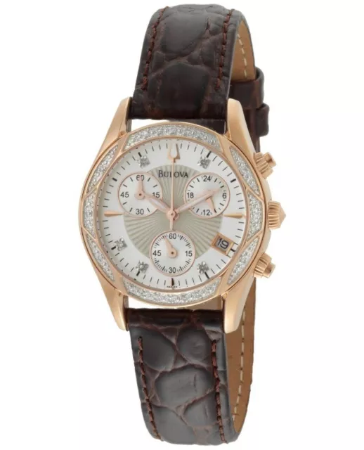 Bulova Women's Diamond Mother Of Pearl Dial Strap Watch