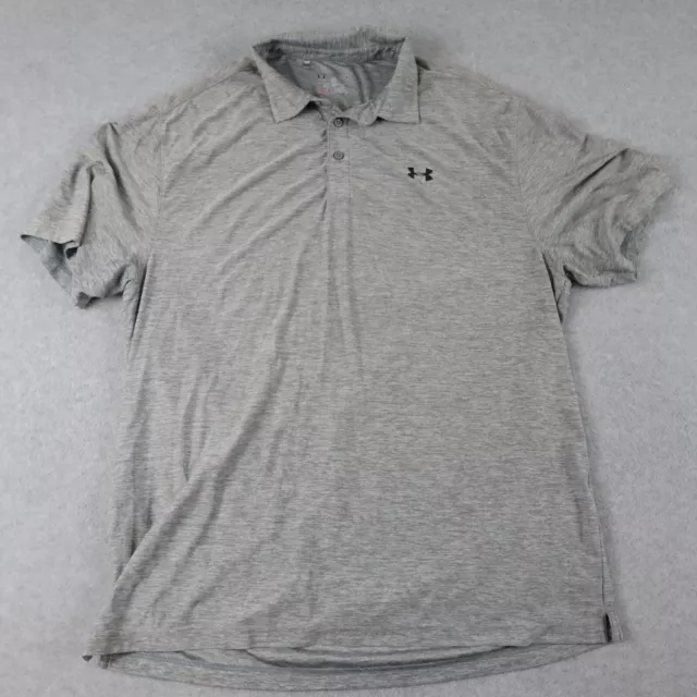UNDER ARMOUR POLO Shirt Mens XL HeatGear Loose Golf Gray Short Sleeve ...