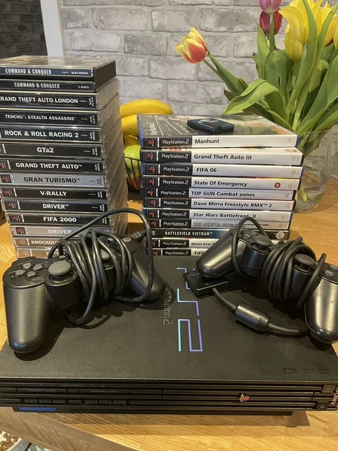 Paly2 Controllers PLAYSTATION 2 CONSOLE, 2 Controllers, 16 ps1 games and 15 ps2 games £ ...