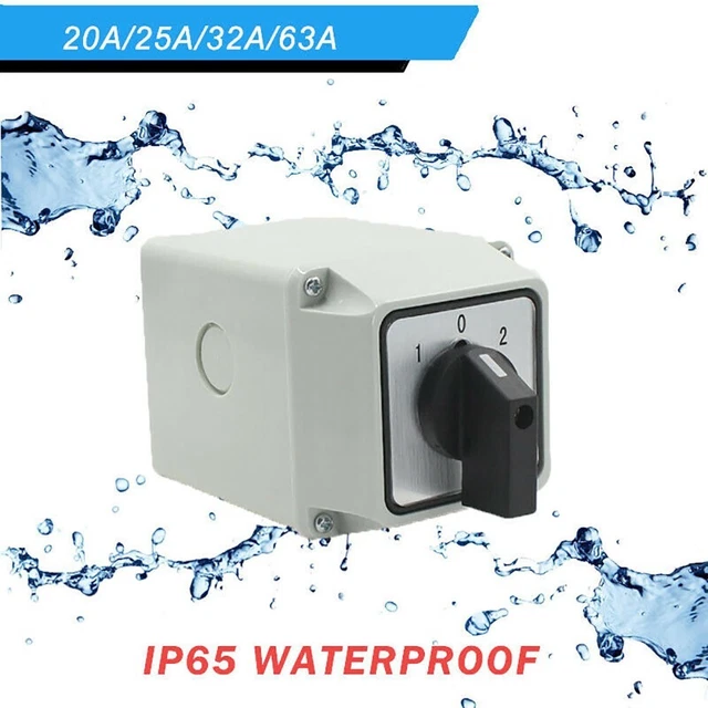Interruttore di cambio riutilizzabile 3 posizioni IP65 plastica chiusa 8 terminali