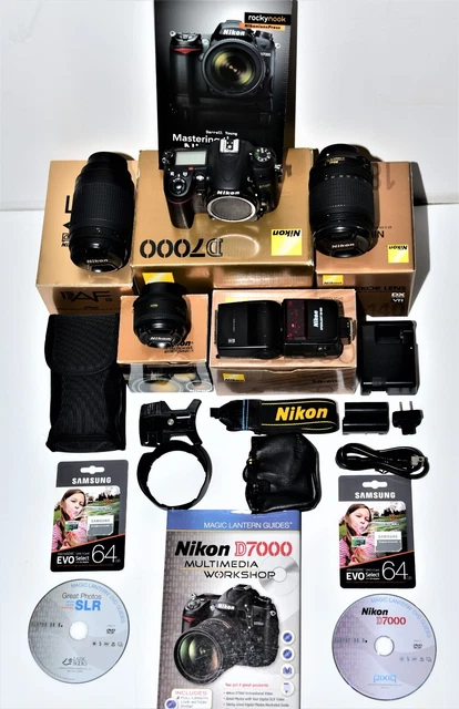 NIKON D7000  DIGITAL SLR CAMERA WITH AF-S NIKON 18-140mm, 70-300mm, 50mm LENSES