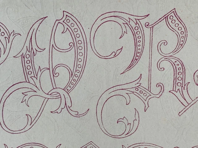 Antique 1870s French Journal des Demoiselles Embroidery pattern Alphabets (3)