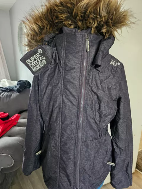 Superdry The Wind Attacker Engineered Womens Hooded Jacket GREY UK M