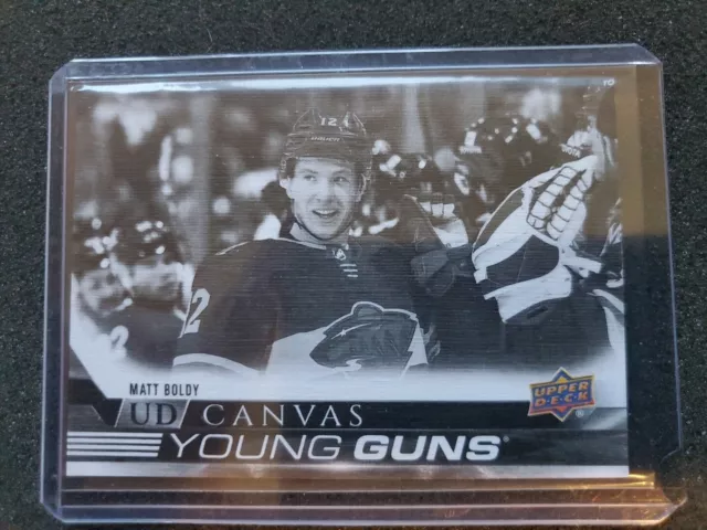 2022 Upper Deck Series 1 UD Canvas Young Guns Black & White Matt Boldy Rookie RC