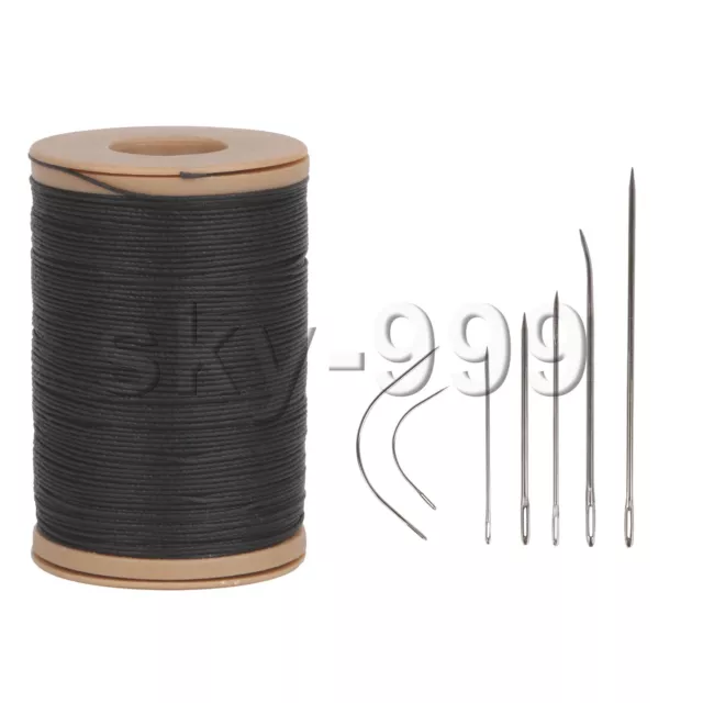 0.55mm Black White Ramie Waxed Linen Stitching Thread Cord for Handicrafts