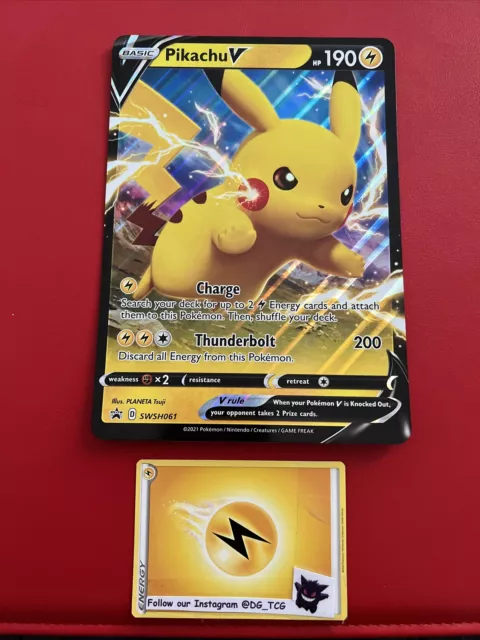 Pokemon SHINING FATES JUMBO Card - Pikachu V SWSH061 Black Star Promo - M/NM
