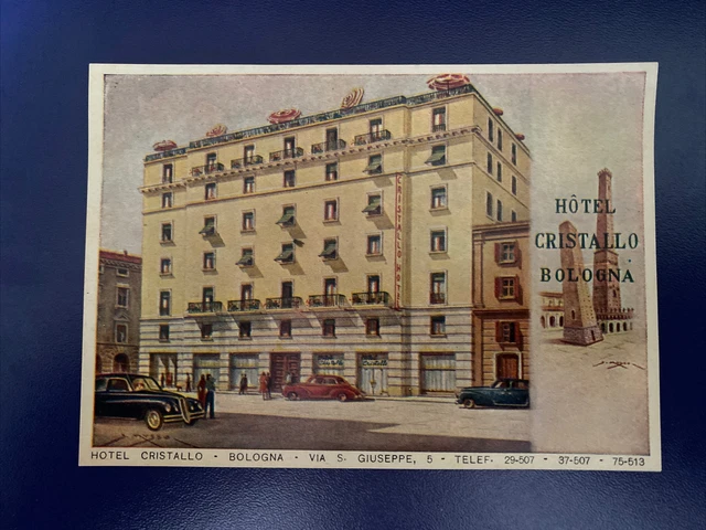 etichetta valige Valigia hotel CRISTALLO BOLOGNA ALBERGO luggage label