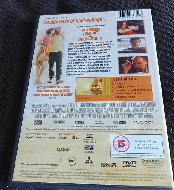 THE MEXICAN (DVD, 2002) Julia Roberts Brad Pitt James Gandolfini £1.99