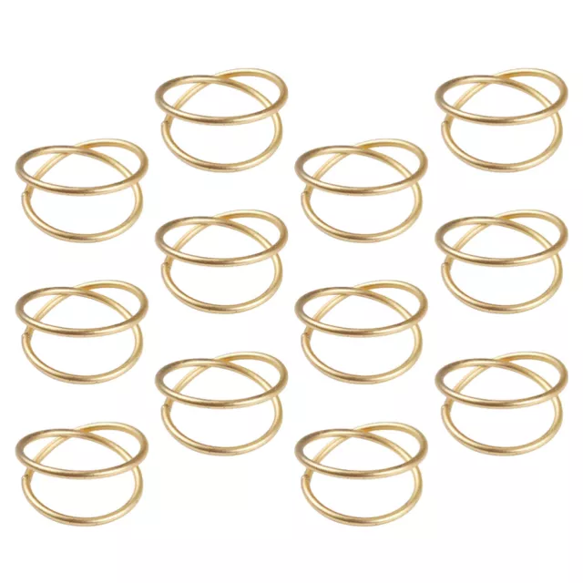 12 Pcs Double Ring Napkin Gold Serviette Rings Hollow Out Holders Christmas