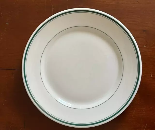 Vtg Jackson China 1929 New York Property Al Cahn & Sons White Plate Green Trim