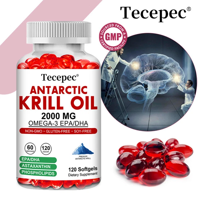 Huile De Krill Antarctique 3000 Mg - Oméga-3 EPA, DHA, Astaxanthine - Coolkin
