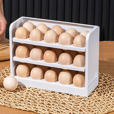Bandeja de huevos 30 rejillas ahorro de espacio fácil de limpiar caja de huevos portátil
