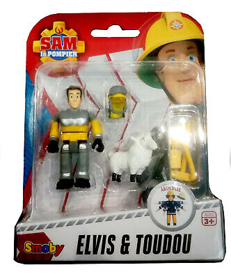 RARE Smoby Toys Figurines 7,5 cm Sam Le Pompier/Elvis & Toudou New