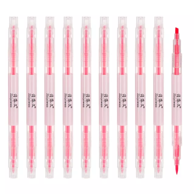 10Pack Textmarker Stift Doppelendig Textmarker Rosenrot