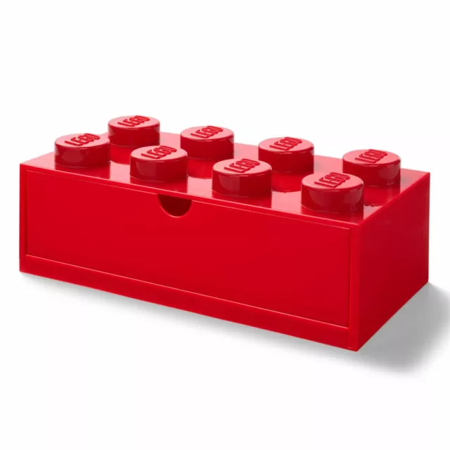 Lego Ladrillo Almacenaje Escritorio Cajón 8 Pomos Gigante Edificio Bloque - Rojo 3