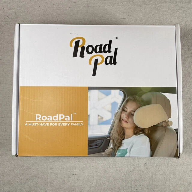 Road Pal Travel Headrest Car Pillow for Head &Neck for Sleeping Black Fabric NIB