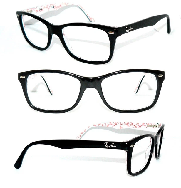 Ray Ban Brille Schwarz Weiss Rot 5228 5014 50*17 Fassung 5184  Damen Gestell