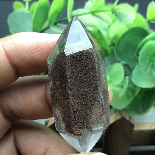 Natural Beautiful Hyaline Red Phantom Ghost Garden Quartz gem tip Crystal 29.7g 9