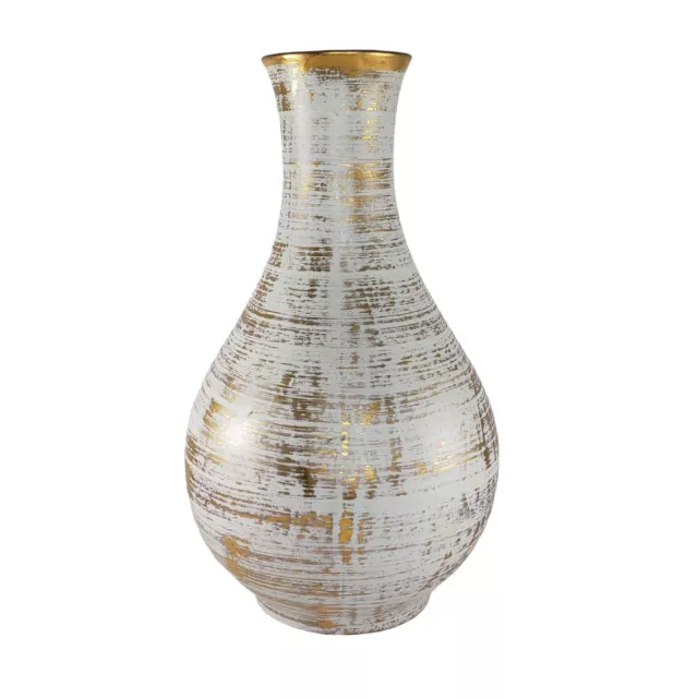 Royal Haeger Vase 22K Gold Tweed RG87 White MCM Mid Century Modern