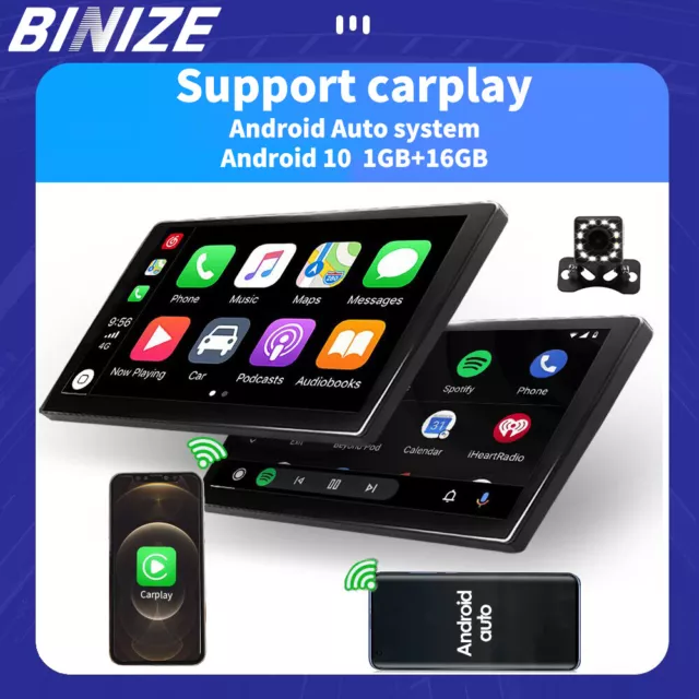 10" Android Double Din Car Stereo Radio with Wireless CarPlay Android Auto