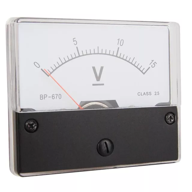 Instrument de mesure encastré 0 - 15 V DC, appareil de mesure, voltmètre analogique avec shunt