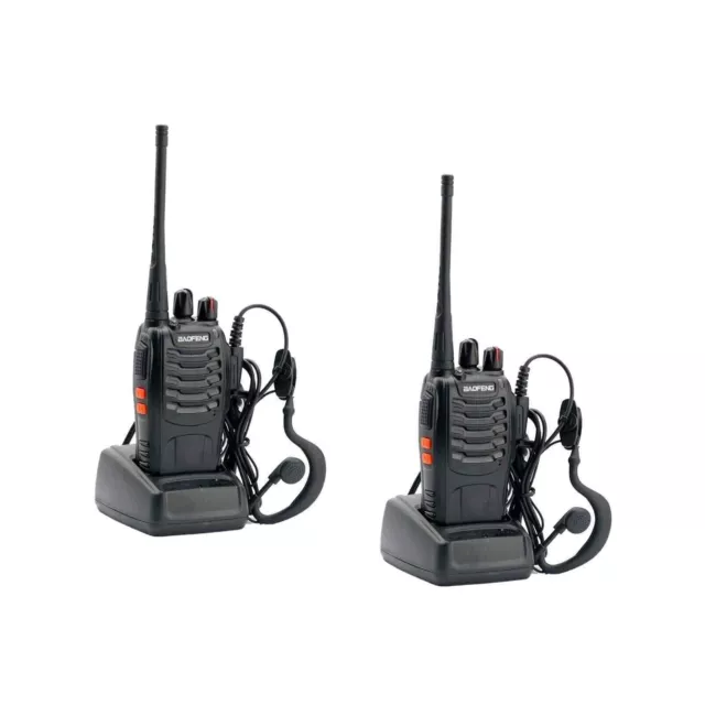 2x BAOFENG RADIO BF-888S UHF WALKIE TALKIES 400-470MHz RICETRASMITTENTE 2 PEZZI