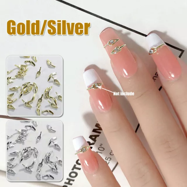 50x Nail Art Metal Simple Style Hollow Out Curved Alloy Rod Nail Charms Part 2