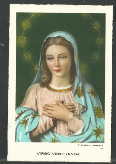 Estampa antigua de la Virgen Inmaculada andachtsbild santino holy card