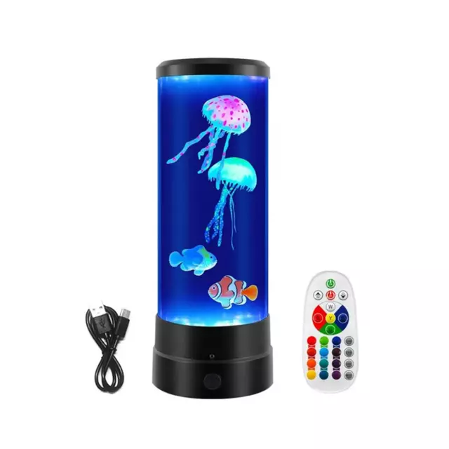 Bubble-Fish-Lampe, Quallen-Lampe, LED-Aquariumlicht mit 16 Farbwechseln und3476