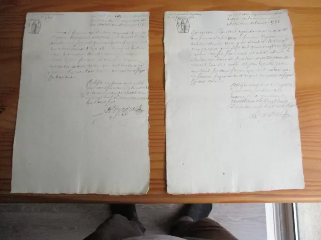 vieux papiers LOT DE 2 ACTES CIVILS 1806 CHATELDON PUY DE DOME (63)