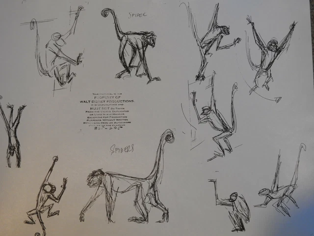 ORIGINAL DISNEY MODEL sheets from the Jungle Book, 