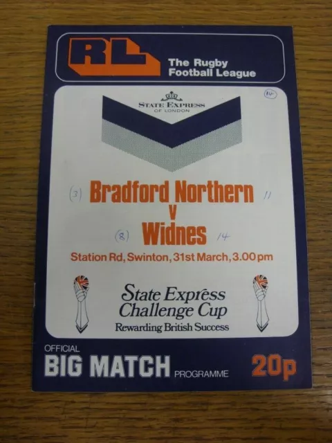 31/03/1979 Rugby League Programme: Challenge Cup Semi-Final - Bradford Northern